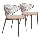 Zuo Silues Dining Chair - Taupe/Brown - Set of 2-Assembly required