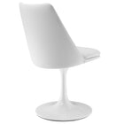 Modway Lippa Swivel Dining Vegan Leather Side Chair - White White-Assembly Required