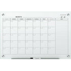 Quartet Infinity Magnetic Glass Dry-Erase Calendar Board - 36" x 24"-Tempered glass, magnetic calendar board will not stain or ghost