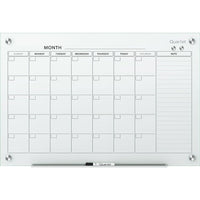 Quartet Infinity Magnetic Glass Dry-Erase Calendar Board - 36" x 24"-Tempered glass, magnetic calendar board will not stain or ghost