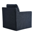 Modway Serene Fabric Slipcovered Swivel Armchair - Slate Blue-Metal Swivel Base