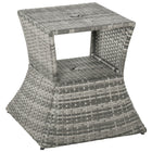 Outsunny Rattan Wicker Outdoor Coffee Table - Mixed Grey-Great for your patio, poolside, balcony, and backyard