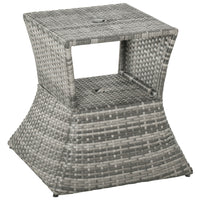 Outsunny Rattan Wicker Outdoor Coffee Table - Mixed Grey-Great for your patio, poolside, balcony, and backyard