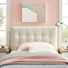 Modway Lily Upholstered Fabric Twin Headboard - Ivory-Deep tufting with stylish trim