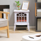 HOMCOM 18" Portable Electric Fireplace Stove with Overheat Protection - White-750W or 1500W, two adjustable heating modes