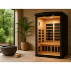 iComfort 2-Person Infrared Sauna - 46" W x 45" D - Black-Easy to use interior digital LED Control panel