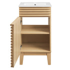 Modway Render 18" Bathroom Vanity Cabinet - Oak/White-8