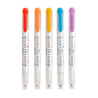Zebra Dual tip Highlighters - Stamp and Fine Bullet - Assorted Colours – 5 Pack-Soft mild ink is translucent and doesn’t bleed through