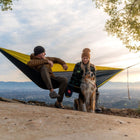 Grand Trunk Double Deluxe Hammock with Straps - Green/Charcoal-Includes (2) ready-to-hang 5 ft hammocks straps.
