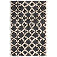 Modway Cerelia Moroccan Trellis Indoor/Outdoor Area Rug - 4 ft W x 6 ft L - Black/Beige-Moroccan Trellis Area Rug
