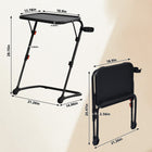 Homy Casa Adjustable Height Folding Table with Tilting Top and Cup Holder - Black-Folding design allows compact storage