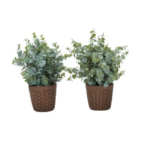 Monarch Specialties 13" Artificial Indoor Eucalyptus Grass - Table - Brown Pots - Set of 2-Add a touch of greenery to your home or office space with this set of 2, indoor only artificial eucalyptus grass plants up to 13" tall