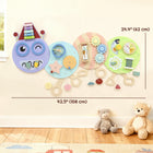 Qaba Caterpillar Activity Montessori Busy Board - Learning Activity Center for Playroom Nursery - Multicoloured-Develops motor skills and coordination with gears, tracks and shape sorters 