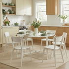 HOMCOM 47" Steel Frame Drop Leaf Folding Dining Table for 2-4 - White-The melamine tabletop is waterproof and stain-resistant for easy cleaning