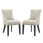 Modway Marquis Fabric Dining Side Chair - Beige - 2 Pack-Solid Wood Frame
