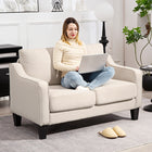 HOMCOM Loveseat Sofa with Pocket Spring - Beige-Multi-layer board frame for lasting support