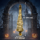 HOMCOM 6' Life Size Hanging Mummy with Sound Touch Activation - Yellow-Green-Built-in lighting includes 22 warm white LEDs and two glowing red eyes for eerie nighttime displays 