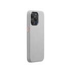 General Supply Goods + Co Vegan Leather Case with Metallic Buttons and MagSafe Compatible for iPhone 13/13 Pro - Silver Grey-Silver grey