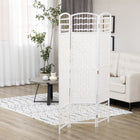 HOMCOM 3 Panel Wave Fiber Freestanding Room Divider for Home Office - White-Lightweight and easy to move around
