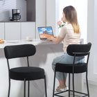 HOMCOM 27" Counter Height Bar Stools - Black - 2 Pack-Simple, modern style fits effortlessly into your kitchen or dining space
