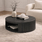 Manhattan Comfort Alure 36" Contemporary Round Coffee Table - Charcoal-Spacious tabletop surface ideal for decor, books, and everyday essentials