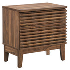 Modway Render Two-Drawer Nightstand - Walnut-Mid-Century Bedside Table