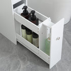 HOMCOM Narrow Bathroom Toilet Paper Storage Cabinet with Drawers - White-Easy assembly required