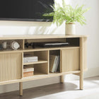 Modway Cadence 71" Curved TV Stand - Oak-Cable Management Holes