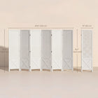 HOMCOM 6 Panel Freestanding Room Divider with Pegboard Display for Home Office - White-Dual-direction hinges let you angle the divider freely and fold it compactly for storage 

