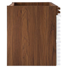 Modway Render 36" Wall-Mount Bathroom Vanity Cabinet - White/Walnut-Full-Extension Drawers