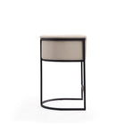 Manhattan Comfort Cosmopolitan 23.7" Mid-Century Modern Faux Leather Upholstered Counter Stool - Cream and Black - 3 Pack-Seat Height: 25.5"