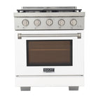 Kucht 30" KFX-X Series Pro Style Propane Gas Range - Stainless Steel/White-New true simmer burners for precise low heat cooking