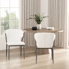 Manhattan Comfort Kirsten 20.5" Modern Leatherette Upholstered Dining Chair - White - Set of 2-Upholstered in Luxurious Leatherette with Fine Stitching