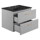 Modway Daybreak 24" Bathroom Vanity - Light Grey/Black-Ceramic Sink With Integrated Countertop