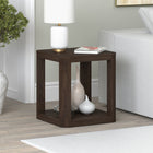 Hudson&Canal Stellan 20"W Square Side Table - Alder Brown-Finished in wood-look alder brown