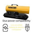 Master 80,000BTU Battery Kerosene Diesel Air Heater - Yellow-Durable steel construction