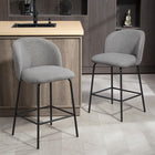 HOMCOM 27" Counter Height Modern Bar Stools with Back - Dark Grey - 2 Pack-The gently curved backrest contours to your body
