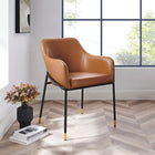 Modway Jovi Vegan Leather Dining Chair - Black/Tan-Mid-Century Accent Chair