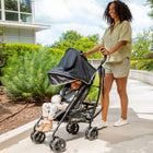 Ingenuity Summer 3D Lite Plus Stroller - Matte Black-Additional features: parent cup holder, cell phone holder, zip-close storage pocket, child sippy cup holder, compact fold with auto-lock and carry strap, anti-shock front wheels and lockable rear wheels