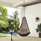 Modway Abate Outdoor Patio Swing Chair Without Stand - Black Mocha-Sturdy Powder-Coated Steel Frame