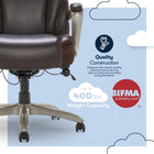 Serta Smart Layers Hensley Big and Tall Executive Chair - Brown-10 Year Limited Manufacturer Warranty