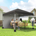 Outsunny 10 ft W x 10 ft L Pop Up Canopy Tent with Removable Sidewalls Carry Bag - Black-2 removable walls for weather shielding and privacy