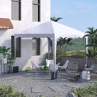 Outsunny 10 ft W x 10 ft L Pop Up Canopy Tent with Carry Bag - White-Powder-coated steel frame for sturdy support