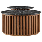 Modway Fortitude Round Faux Marble Top Nesting Coffee Table Set - Walnut Black - Set of 2-10
