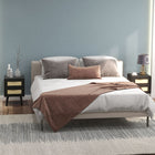HOMCOM Boho Design Nightstand - Black - Set of 2-Two drawers for plenty of storage space