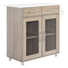 Modway Cuisine Kitchen Cart - Oak White-Modern Kitchen Cart