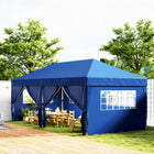 Outsunny 10' ft W x 20 ft L Pop Up Tent Outdoor Easy Folding Gazebo Party Tent - Blue-Powder coated steel frame to endure long lasting use