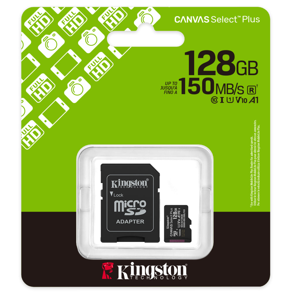 Kingston 128 GB microSDXC Canvas Select Plus G3 with SD Adapter