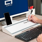 Quartet Flip-Top Glass Dry-Erase Desktop Pad - 18" x 6" - White Surface-CUSTOMIZABLE: Comes with 4 templates that slide under the glass surface, including a bilingual weekly planner, to-do list, tri-section and blank.