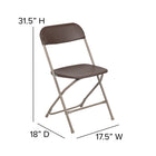 Flash Furniture Hercules Series 800 lb. Capacity Premium Plastic Folding Chair, Brown, 4 Pack-Lightweight for Easy Handling
